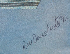 Thrust, Geometrisches abstraktes Aquarellgemälde von Ray Dougherty