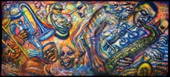 Wind Blowing, Large Jazz Painting by Alejandro Romero