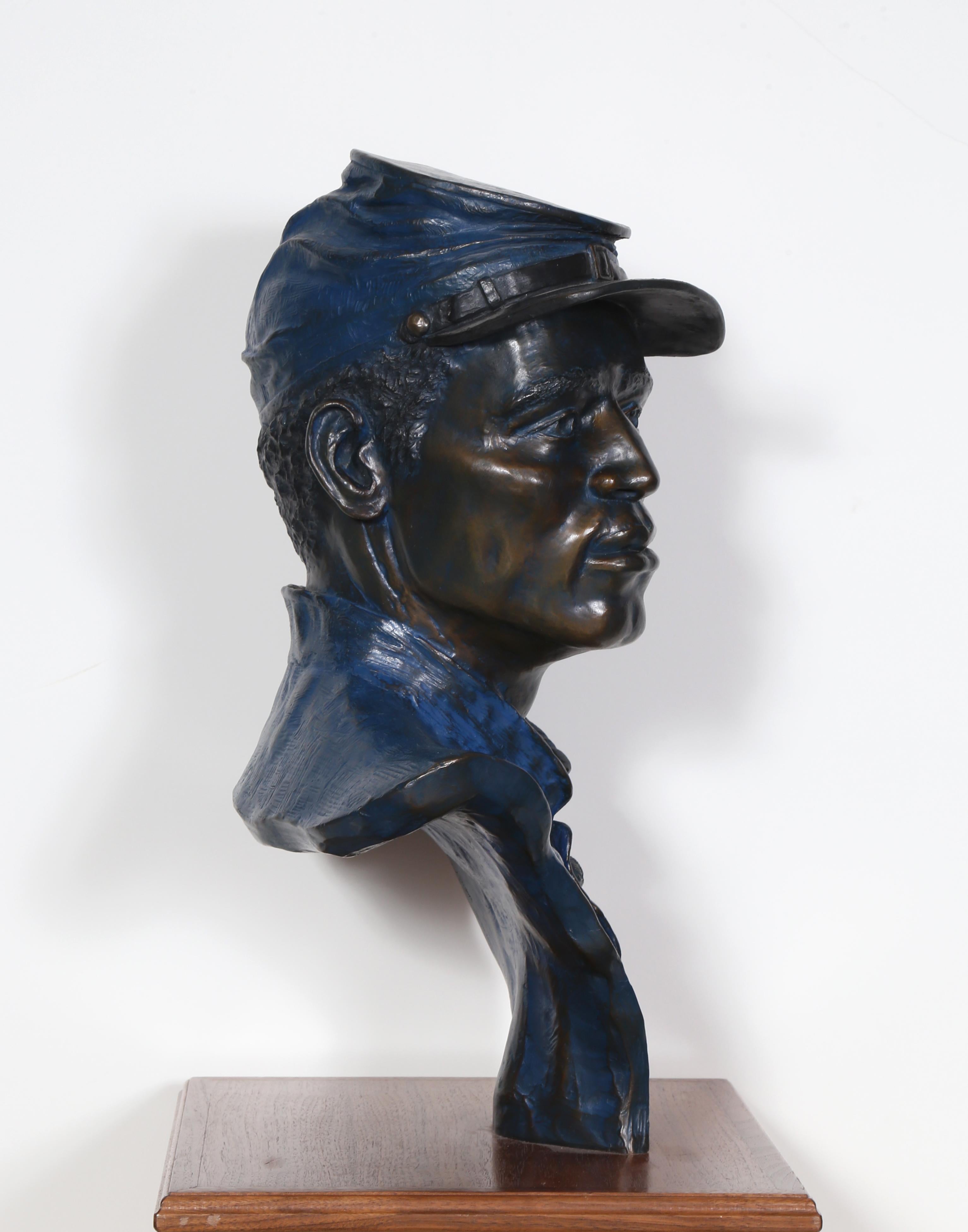 Bronzeskulptur eines Buffalo Soldaten aus dem 54., Bürgerkrieg von Don Huntsman im Angebot 1