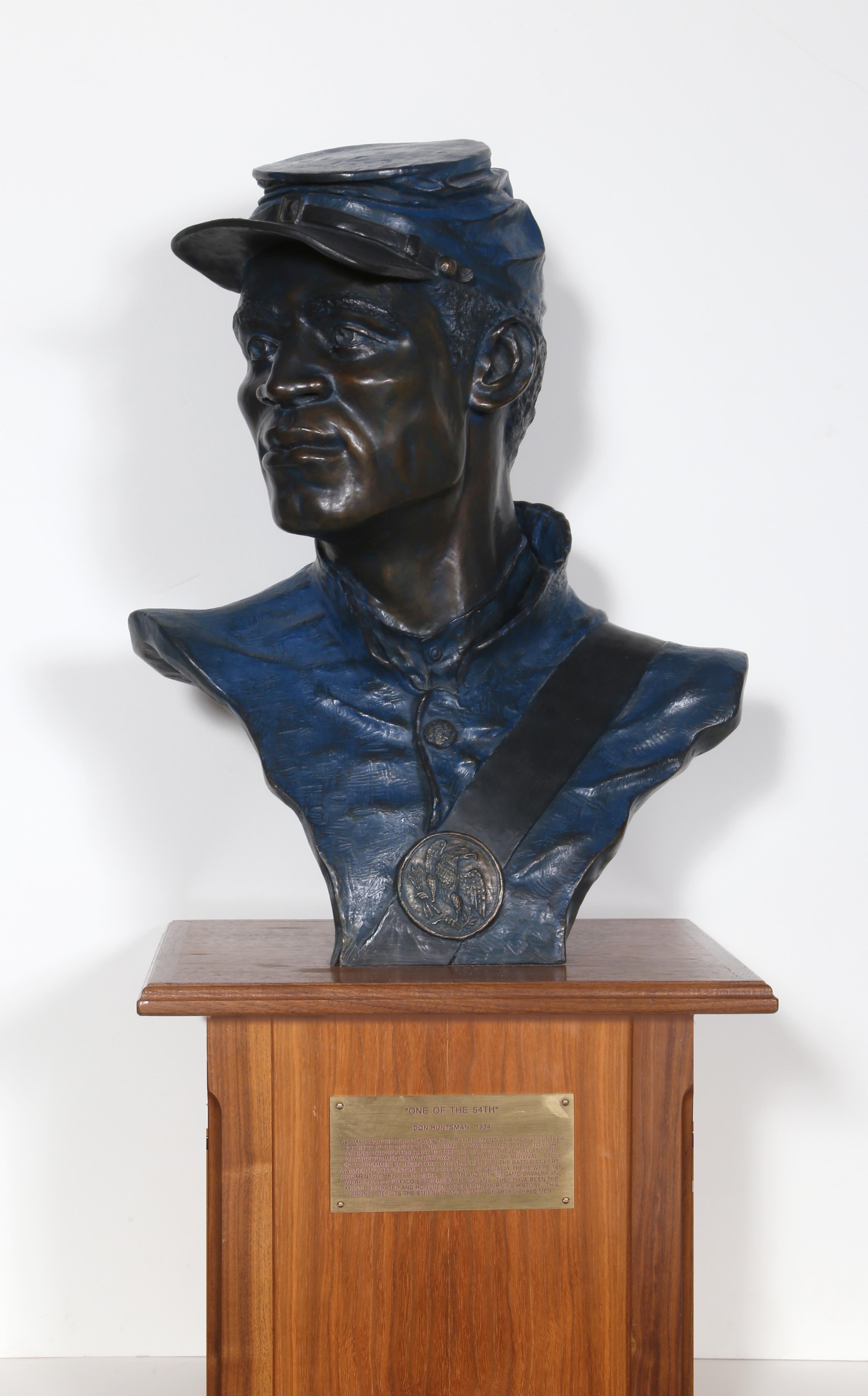 One of the 54th, Buffalo Soldier, Civil War Bronze Sculpture by Don Huntsman 3