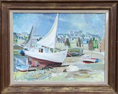Boats on the Shore in Brittany, Oil Painting by Trafford Partridge Klots