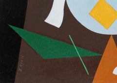 Construction Composition, Geometrisch Abstraktes Ölgemälde von Seymour Zayon