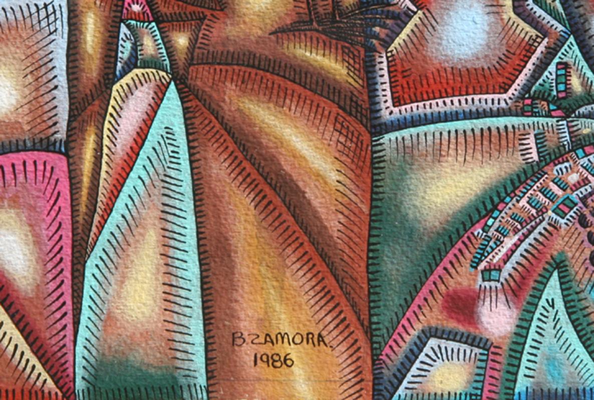 El Llano en Llamar, Gemälde in Acryl und Aquarell von J. Benito Zamora im Angebot 2