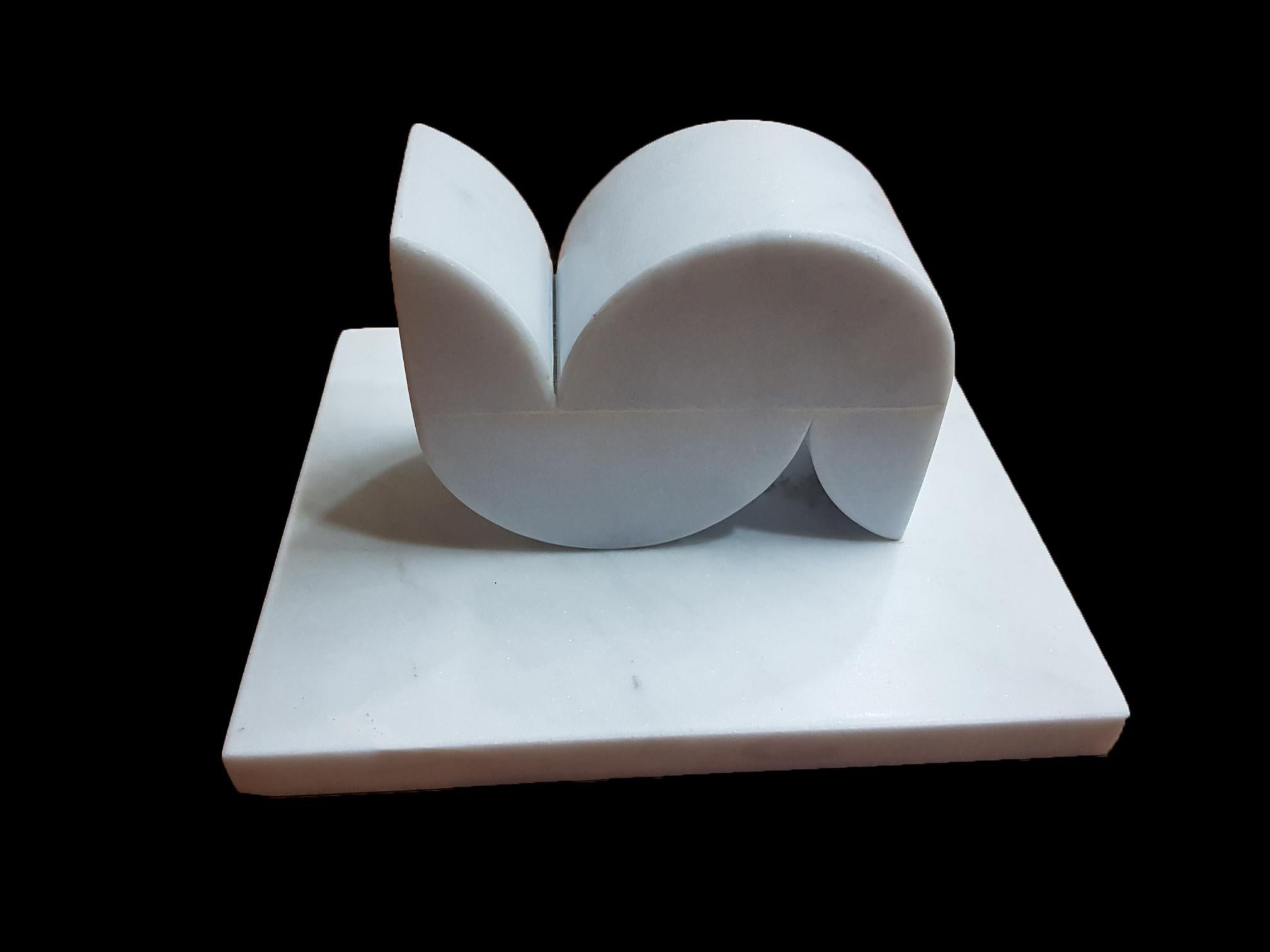 White Marble Abstract Sculpture by Sergio Camargo