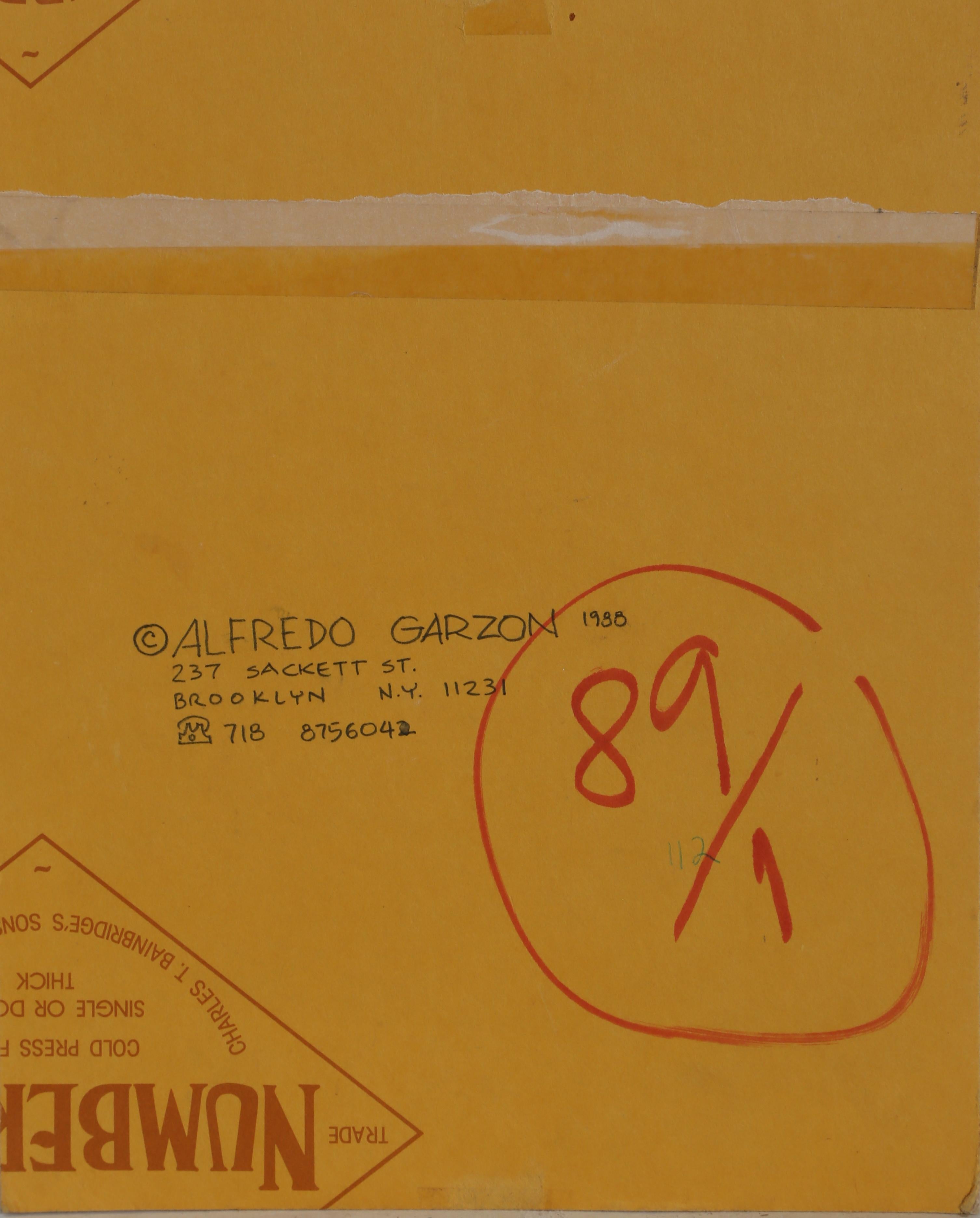 Artist: Alfredo Garzon
Title: Voyeur
Year: circa 1980
Medium: Watercolor on paper, signed
Paper Size: 10.25 x 8.5 inches
