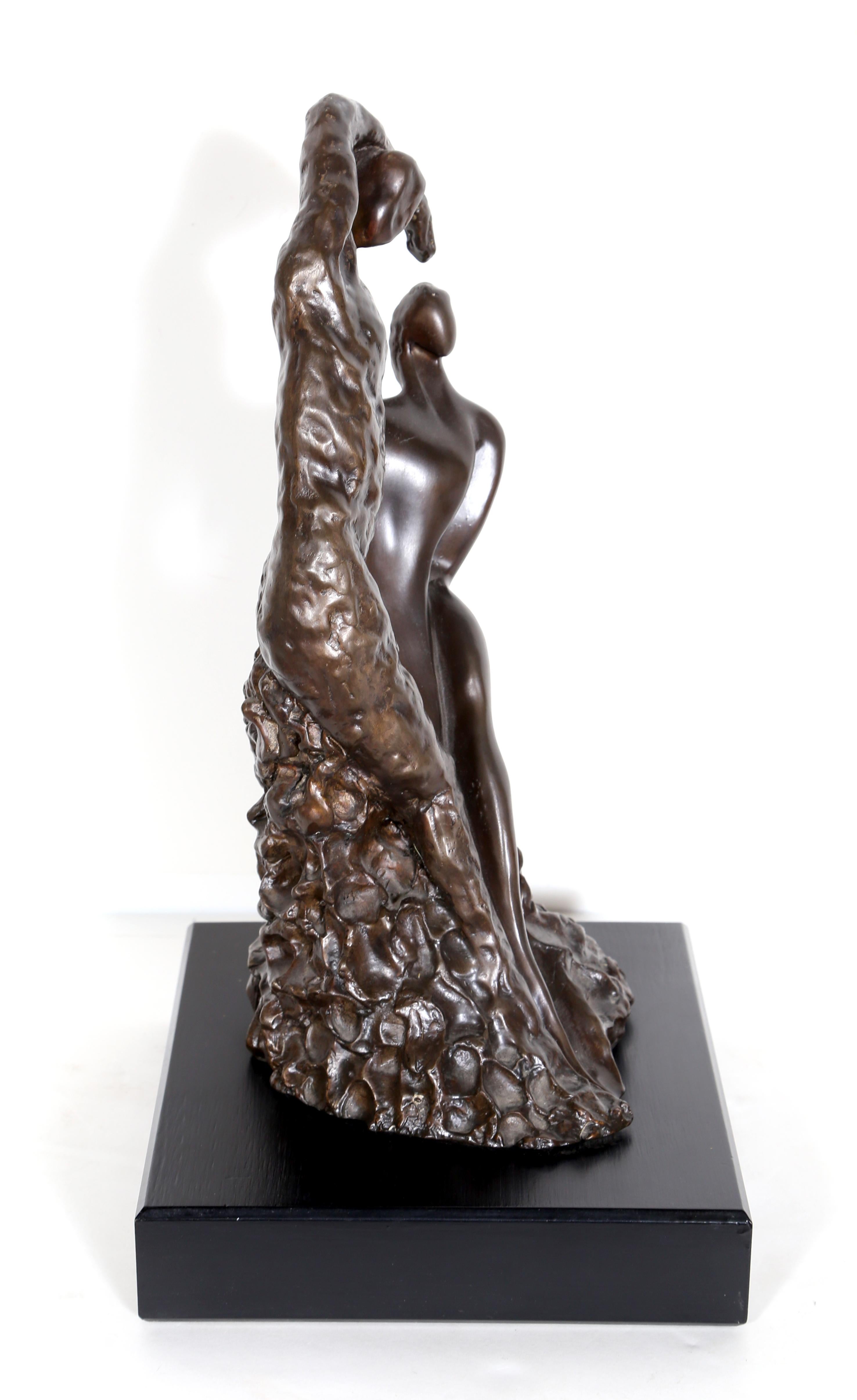 She and He, Bronze Sculpture by Nili Carasso  - Gold Figurative Sculpture by Carasso Nili