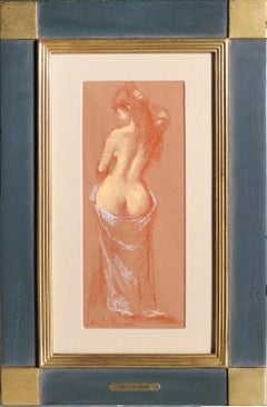 Standende nackte Frau, pastellfarbene Zeichnung von Jan de Ruth