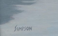 Winter, George Washington Bridge, Contemporary Oil Painting by Allan Simpson