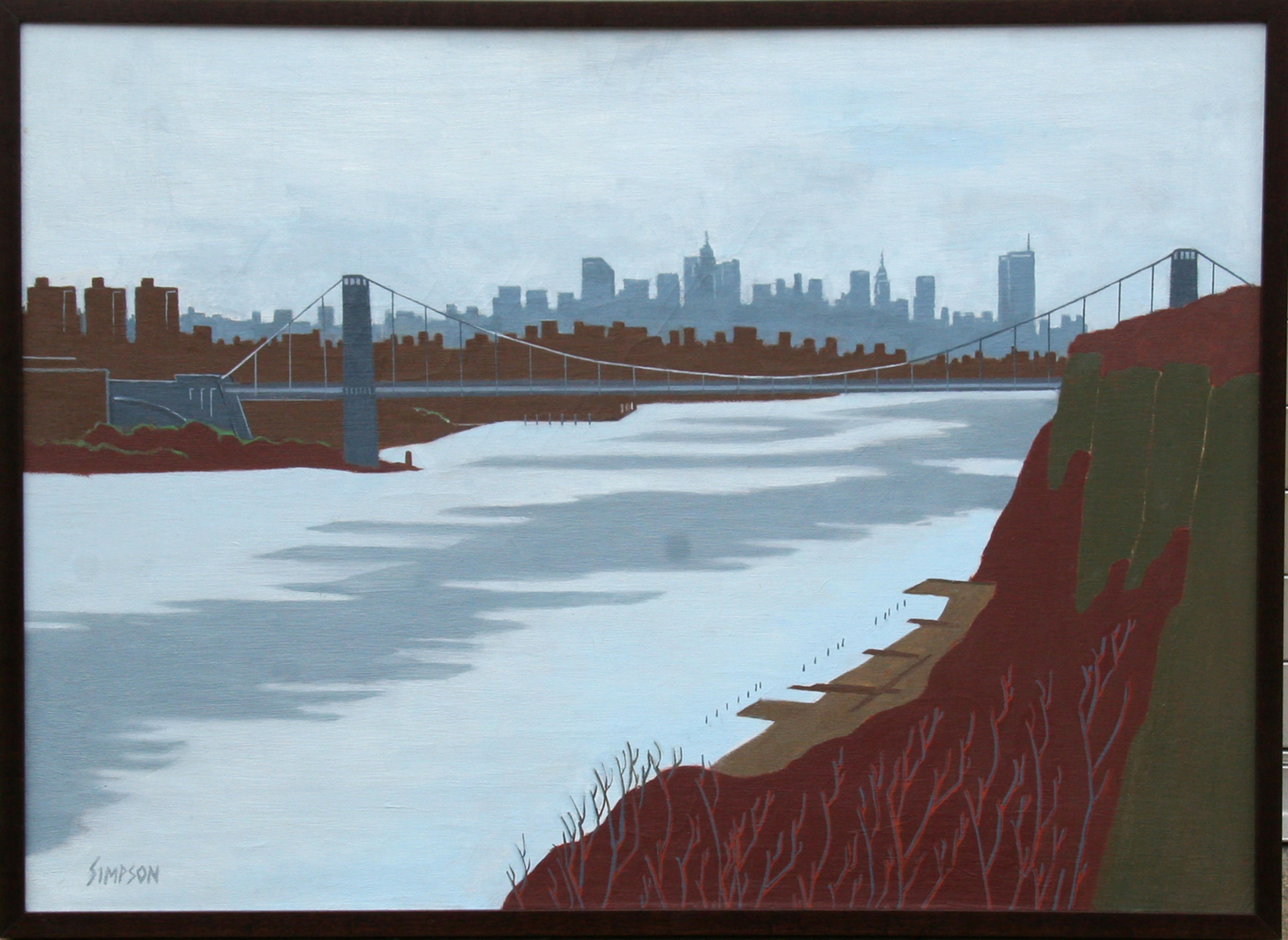 Künstler: Allan Simpson, Amerikaner (1935 -  )
Titel: Winter, George-Washington-Brücke
Jahr: 1996
Medium: Öl auf Leinwand, signiert
Größe: 36 x 48 Zoll