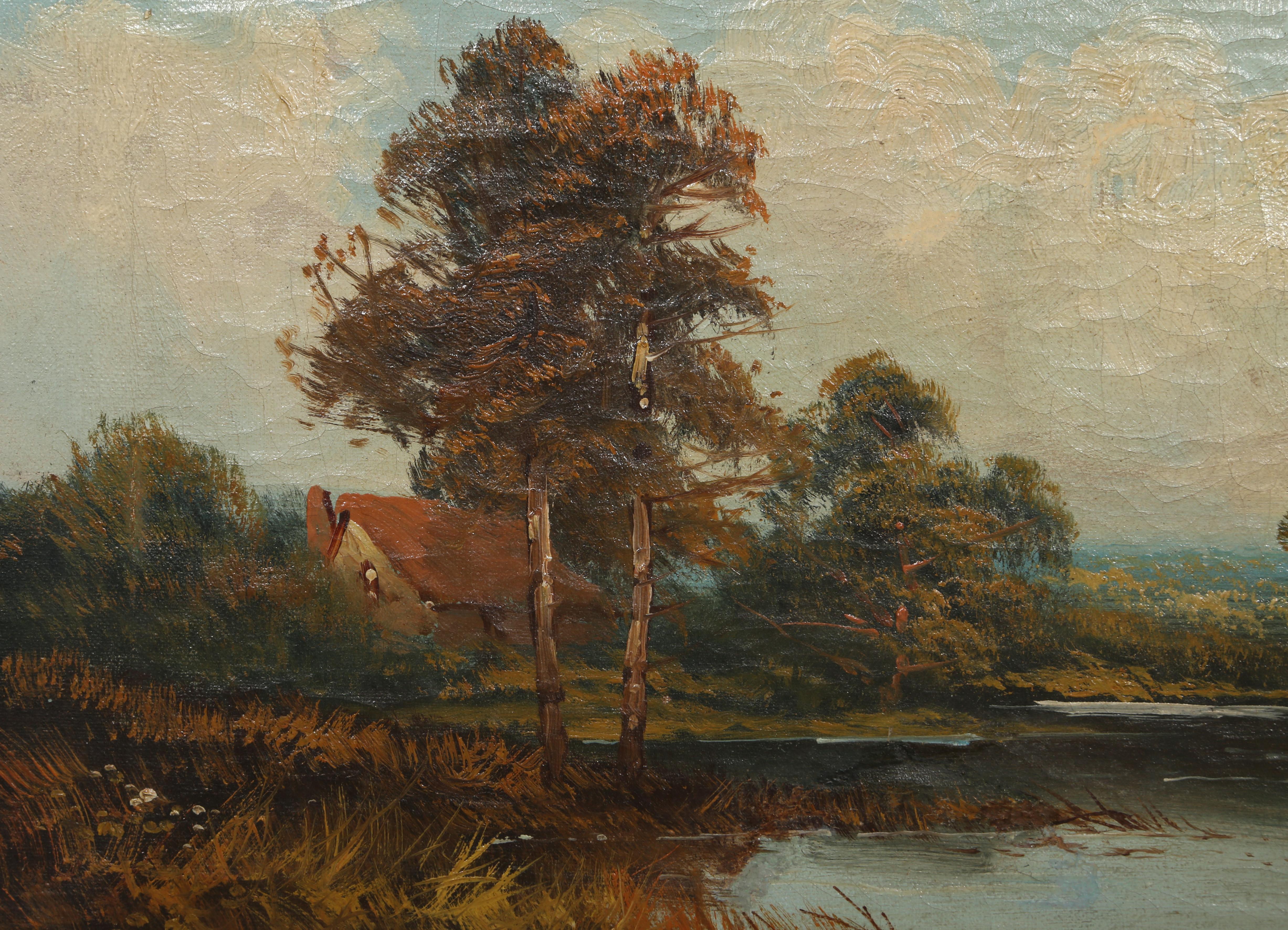Landscape with Cottage, Oil Painting by Edward Heaton  For Sale 1