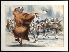 Vintage Fagin Teaching Boys to Steal, Original Illustration from Oliver