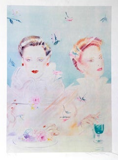 Vintage Tea for Two, Lithograph by Pater Sato