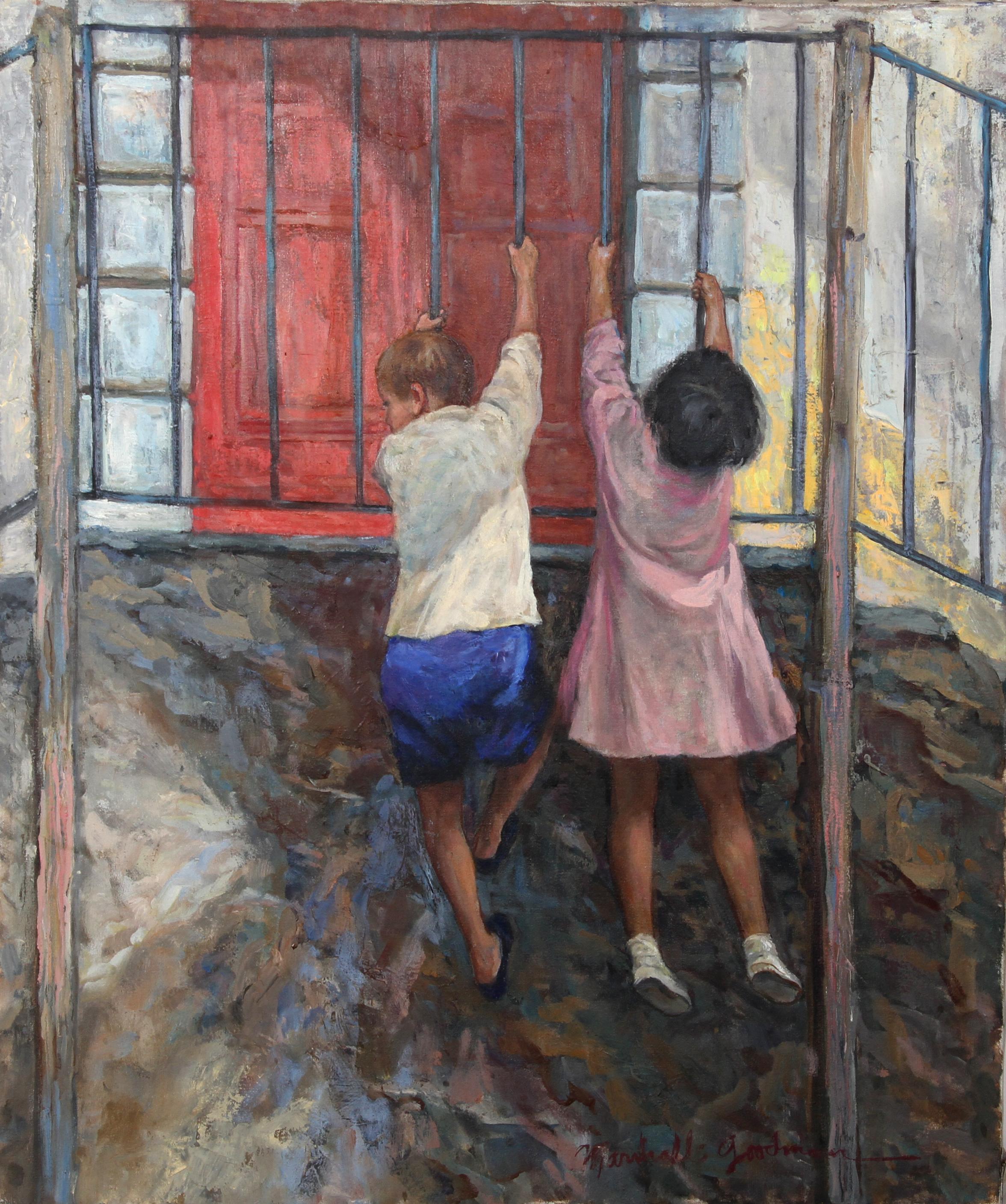 Children Playing, Oil Painting by Marshall Goodman