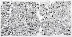 Schizzo per la Mappa del Mondo dal Portafoglio della Pace, serigrafia di Oyvind Fahlstrom