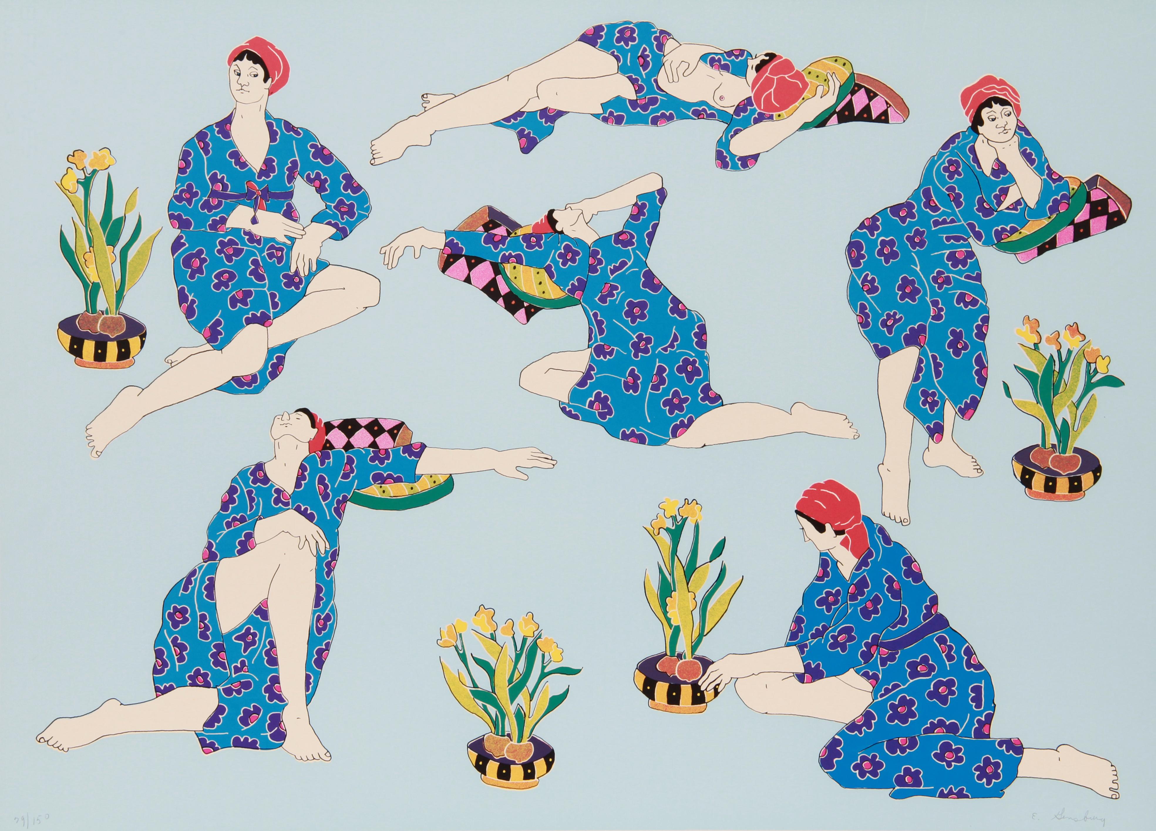 Figurative Print de Estelle Ginsburg - Mujeres en Interior #7