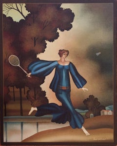 Woman Playing Badminton 