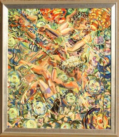 Swingset, peinture à l'huile abstraite figurative de Ken Mabrey