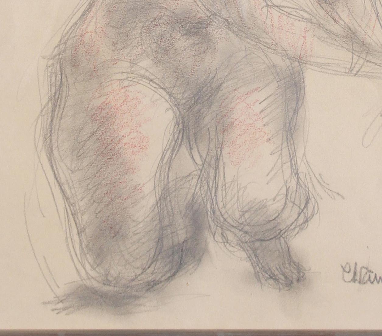 Nude Woman, Drawing by Chaim Gross  1