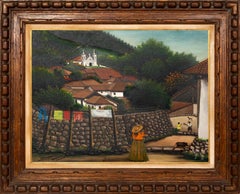 Donna con cappello in Honduras, Dipinto di Jose Antonio Velasquez 1957