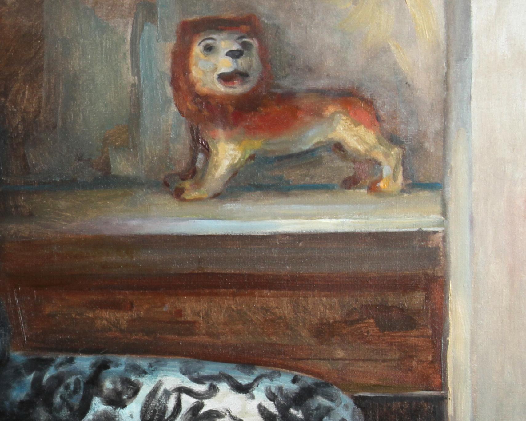 Jeune fille sur une pochette, peinture à l'huile de Marshall Goodman en vente 3