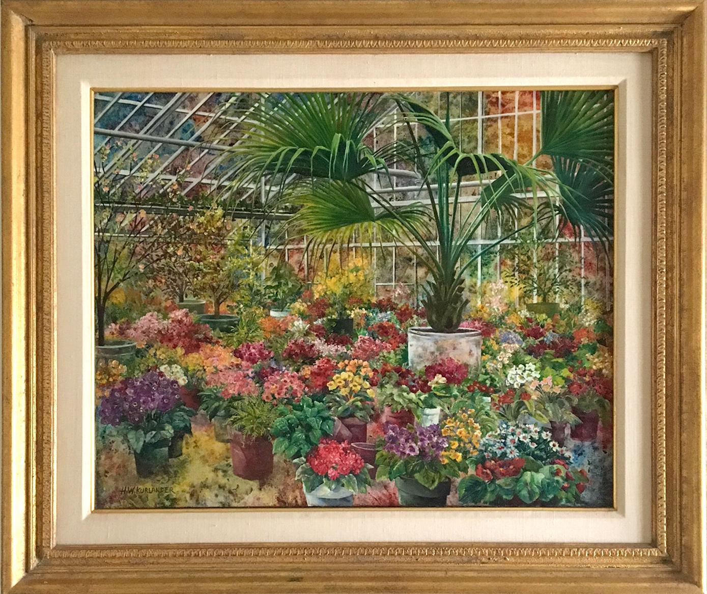 Greenhouse, Impressionist Oil Painting by Honey W. Kurlander