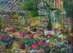 Greenhouse, Impressionist Oil Painting by Honey W. Kurlander