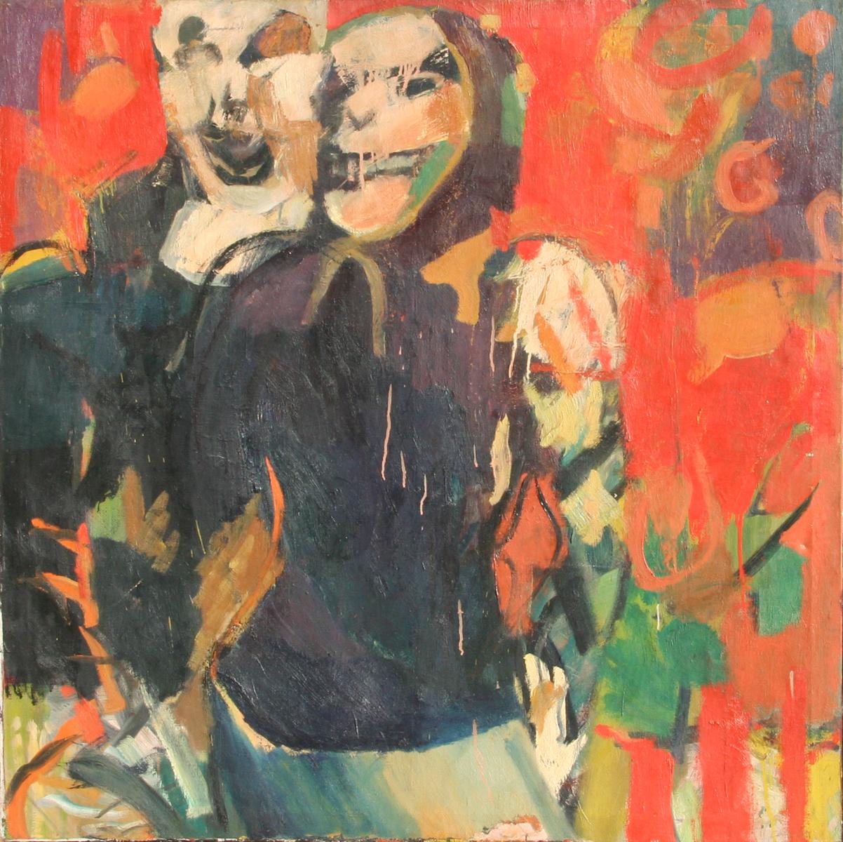 Künstlerin: Shirley Kaplan, Amerikanerin
Titel: Stetig gehen
Jahr: ca. 1964
Medium: Öl auf Leinwand, rechts unten signiert, verso betitelt
Größe: 48 Zoll x 48 Zoll (121,92 cm x 121,92 cm)