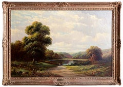 Road to the Lake, Victorian Landscape painting c1900