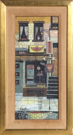 Antique Shop, Gouache Painting by Margaret Layton