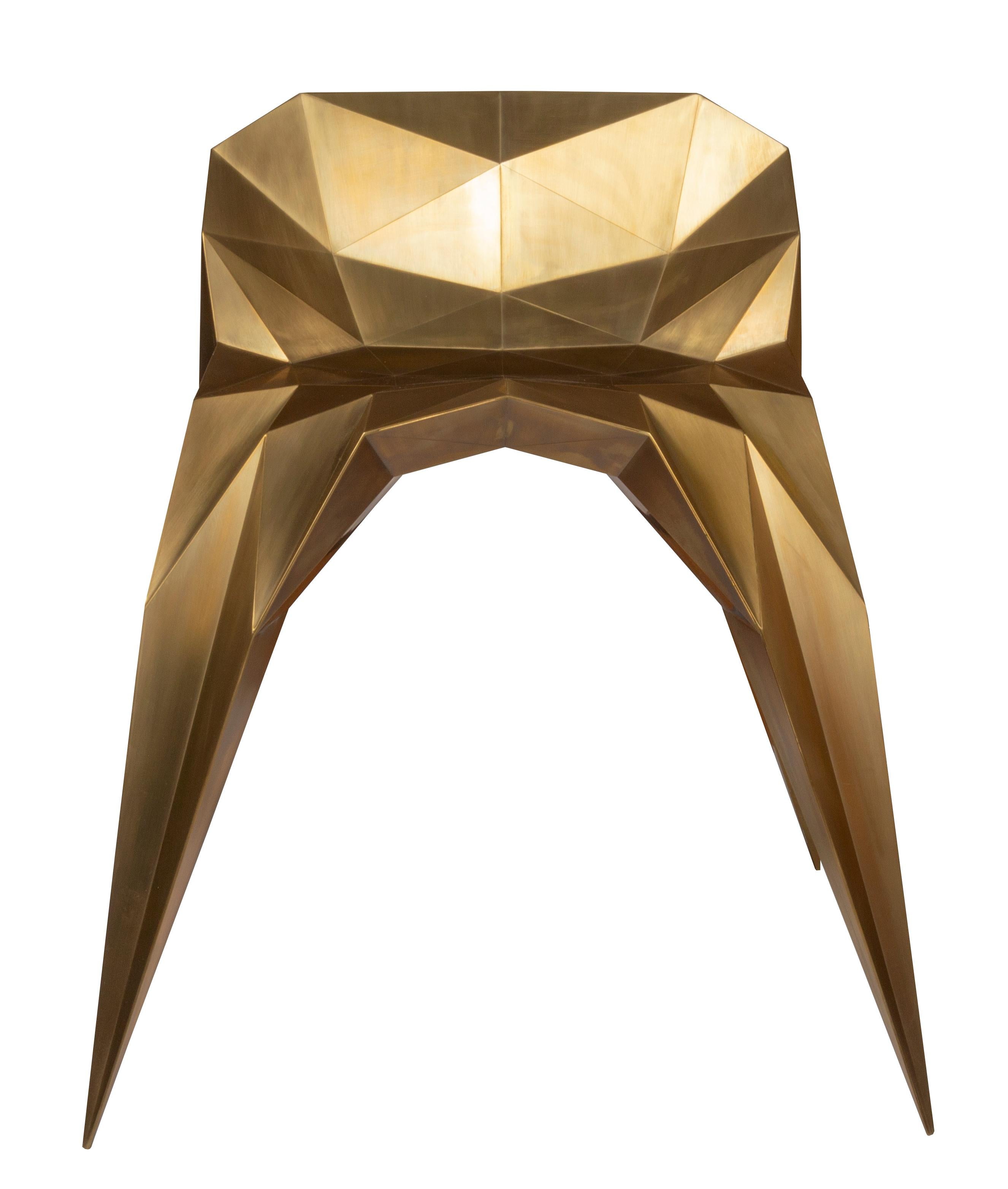Spider Chair, Contemporary Brushed Brass Chair For Sale 2