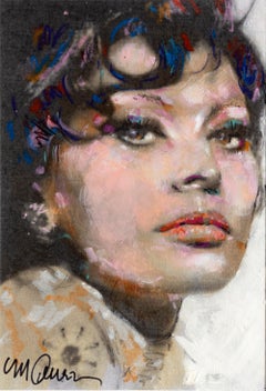 Sophia Loren, portrait à l'huile et à l'acrylique de Sid Maurer