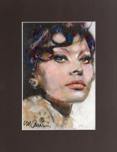Sophia Loren, ritratto ad olio e acrilico di Sid Maurer