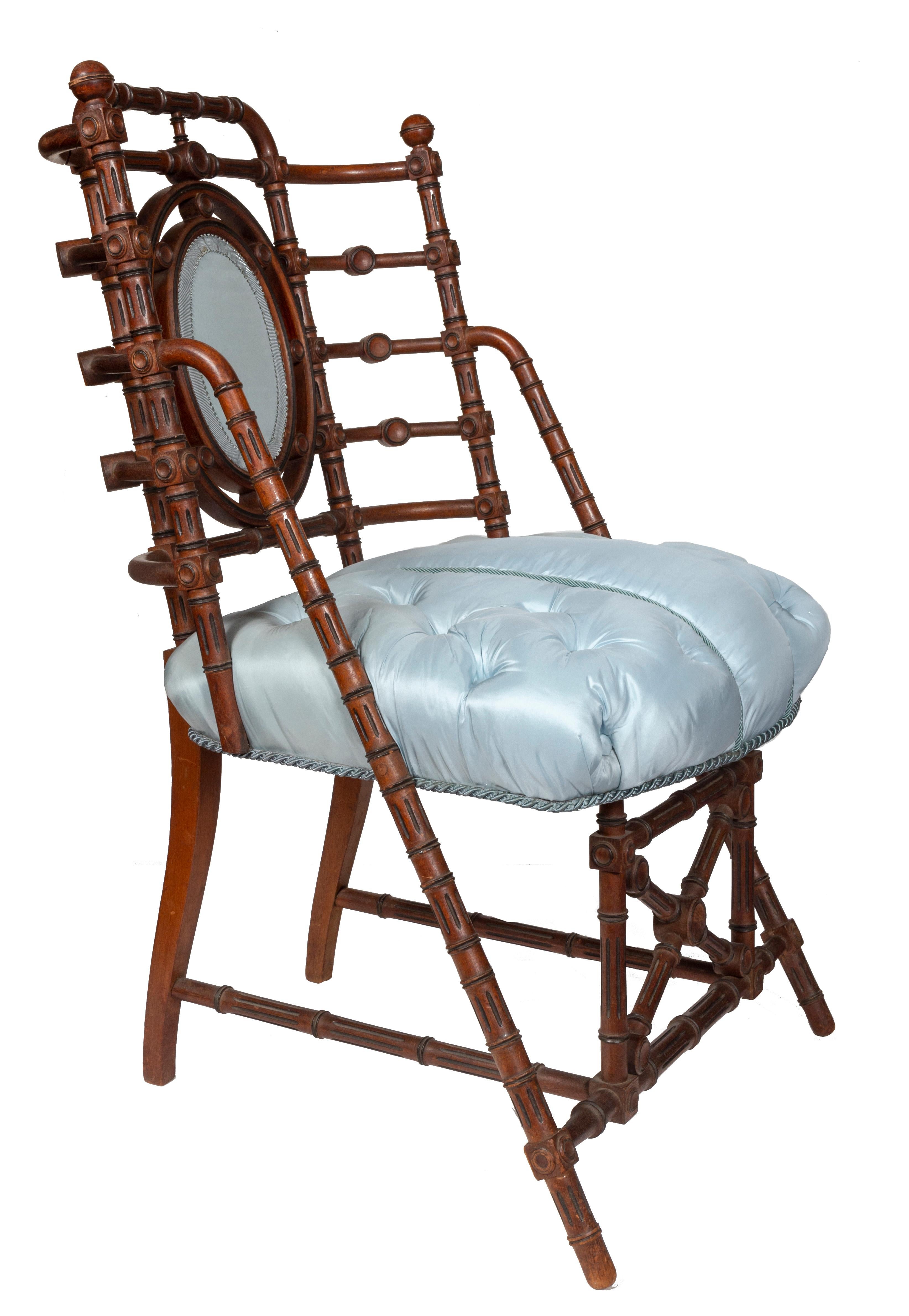 Signed George Hunzinger, Walnut Side Chair, 1869 1