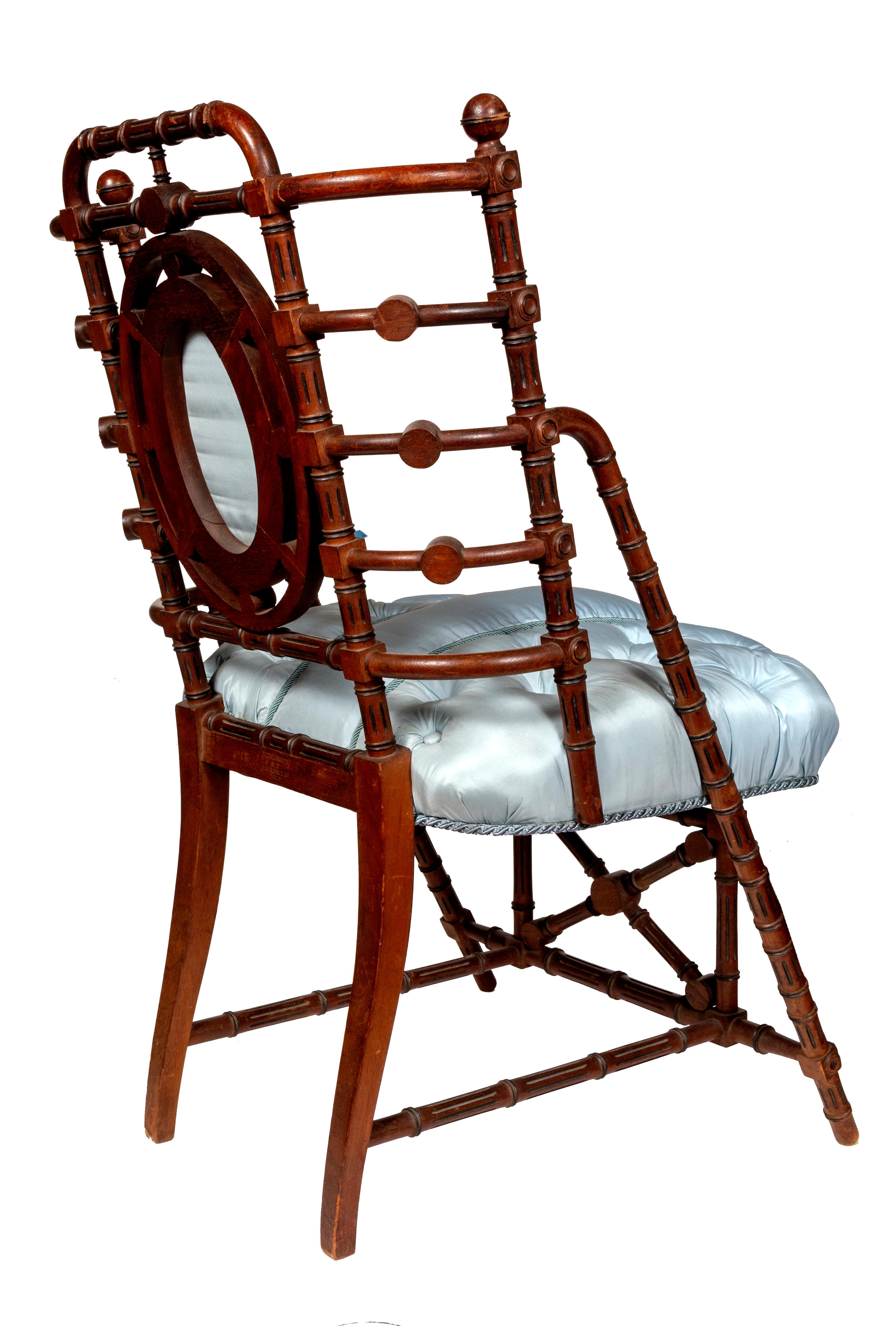 Signed George Hunzinger, Walnut Side Chair, 1869 3