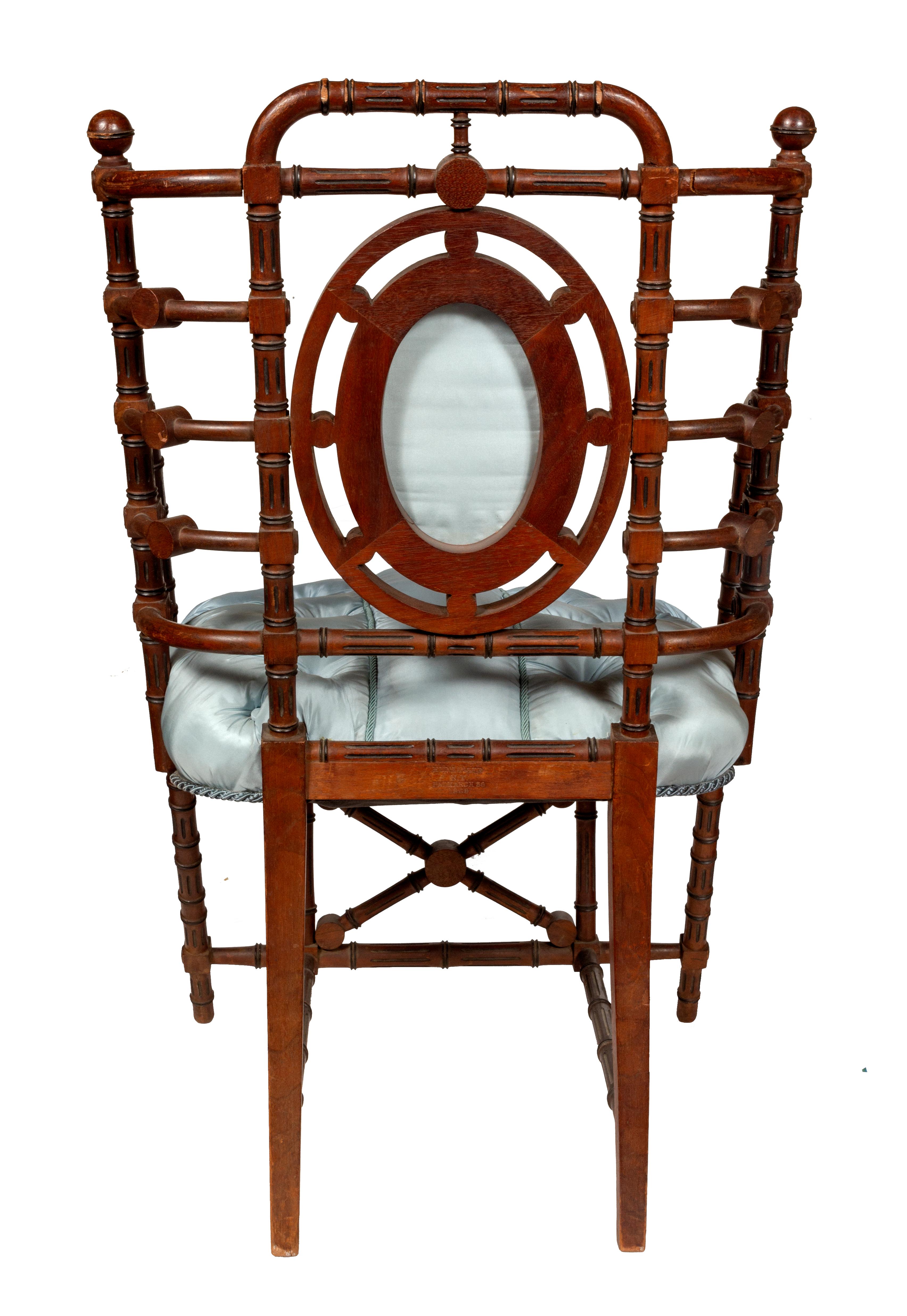 Signed George Hunzinger, Walnut Side Chair, 1869 4