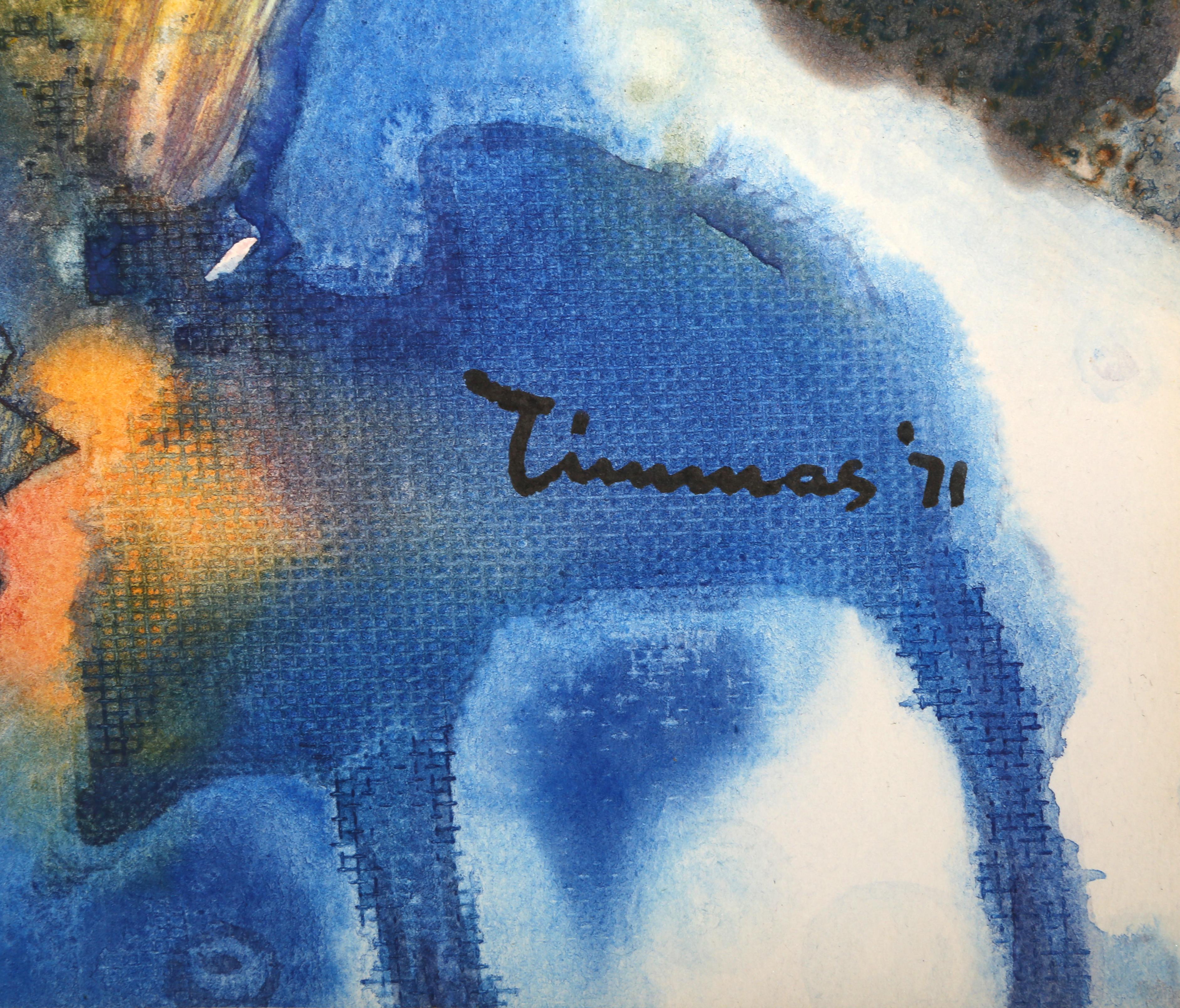 Mussel Meadow, Abstraktes expressionistisches Aquarellgemälde von Osvald Timmas im Angebot 1
