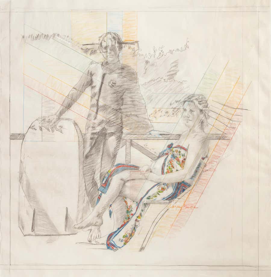Summer Pregnancy Drawing, Colored Pencil and Graphite Drawing by Larry Rivers