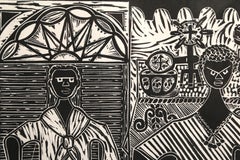 Tres Musicos, Folk Art Engraving by Viredo Espinsoa