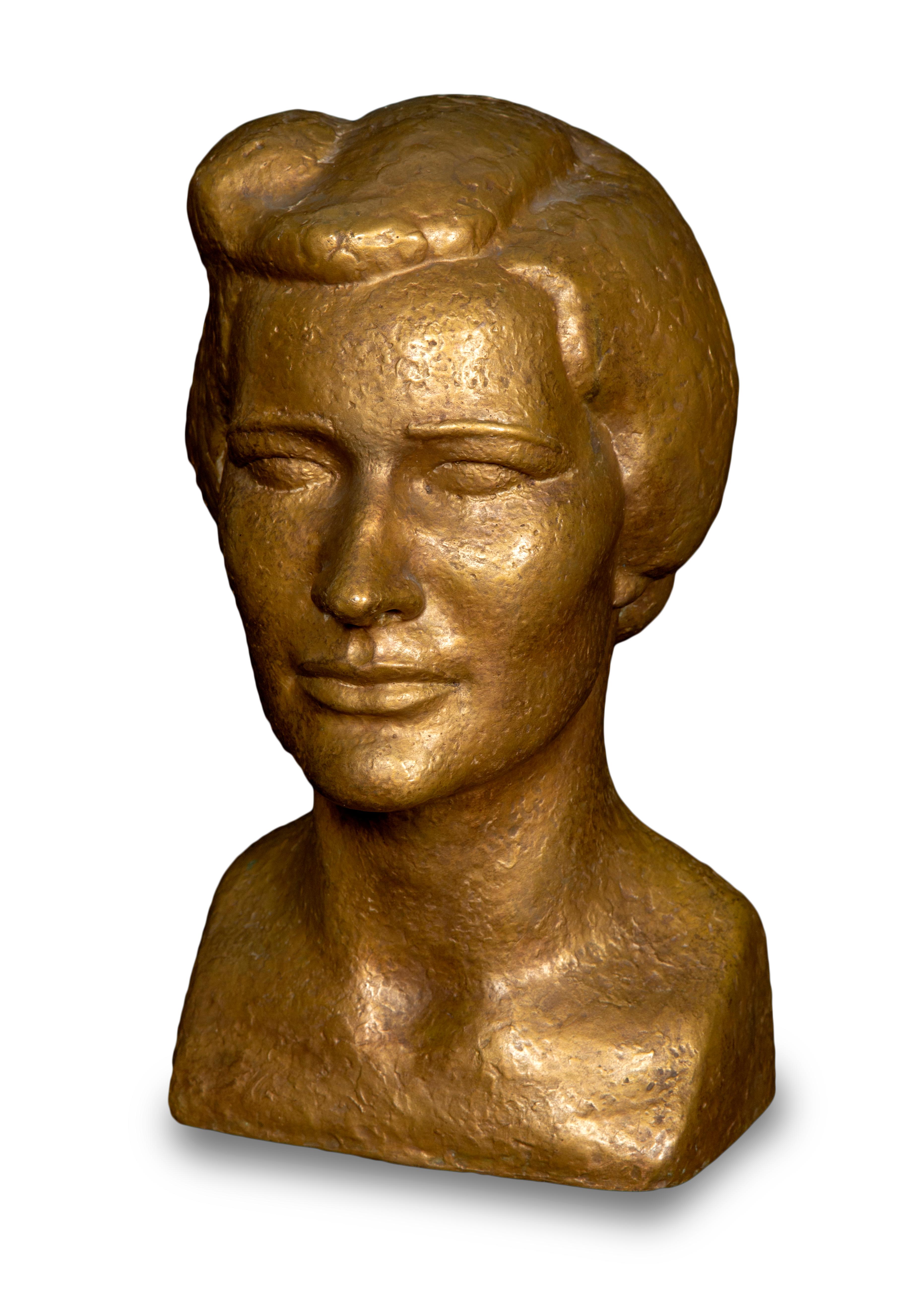 Burr Miller Figurative Sculpture - Art Deco Bronze Bust of Helen Coolidge Wooding 1939