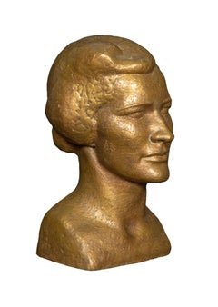 Art Deco Bronze Bust of Helen Coolidge Wooding by Burr Miller 1939