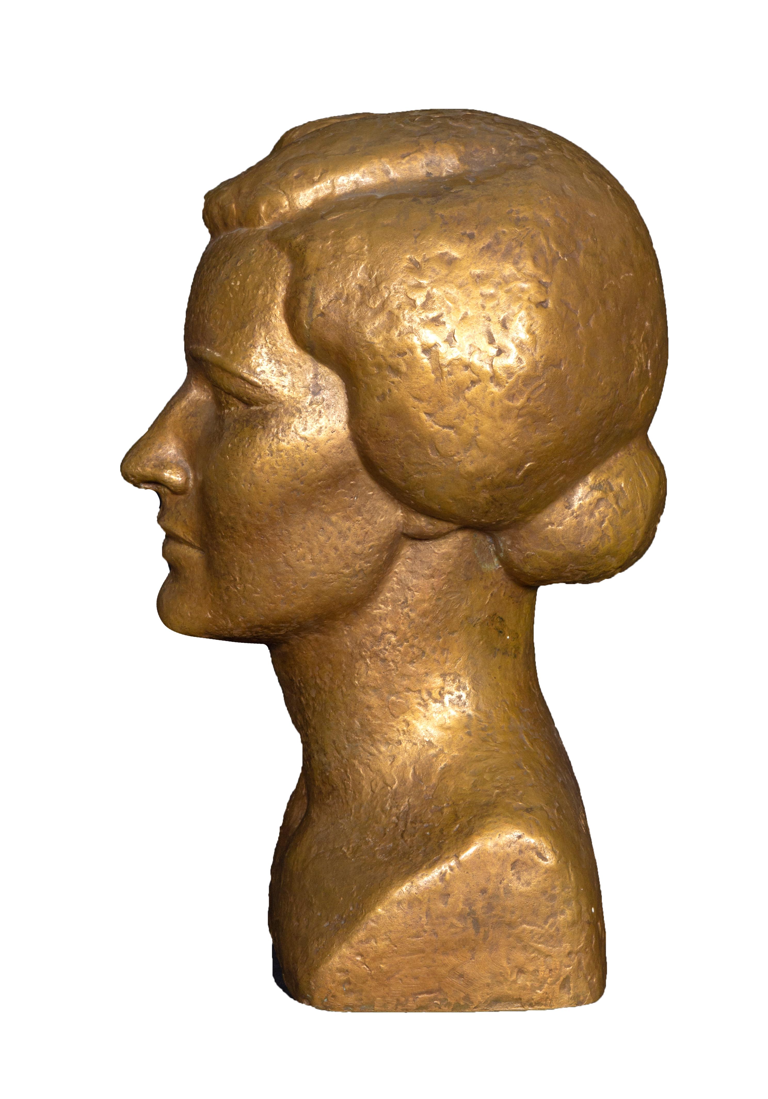 Bronzebüste von Helen Coolidge, Holzarbeiterin, 1939, Art déco im Angebot 1