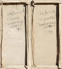 Brooklyn Bridge Celebration, Surrealist Oil Painting on Canvas by Red Hammond