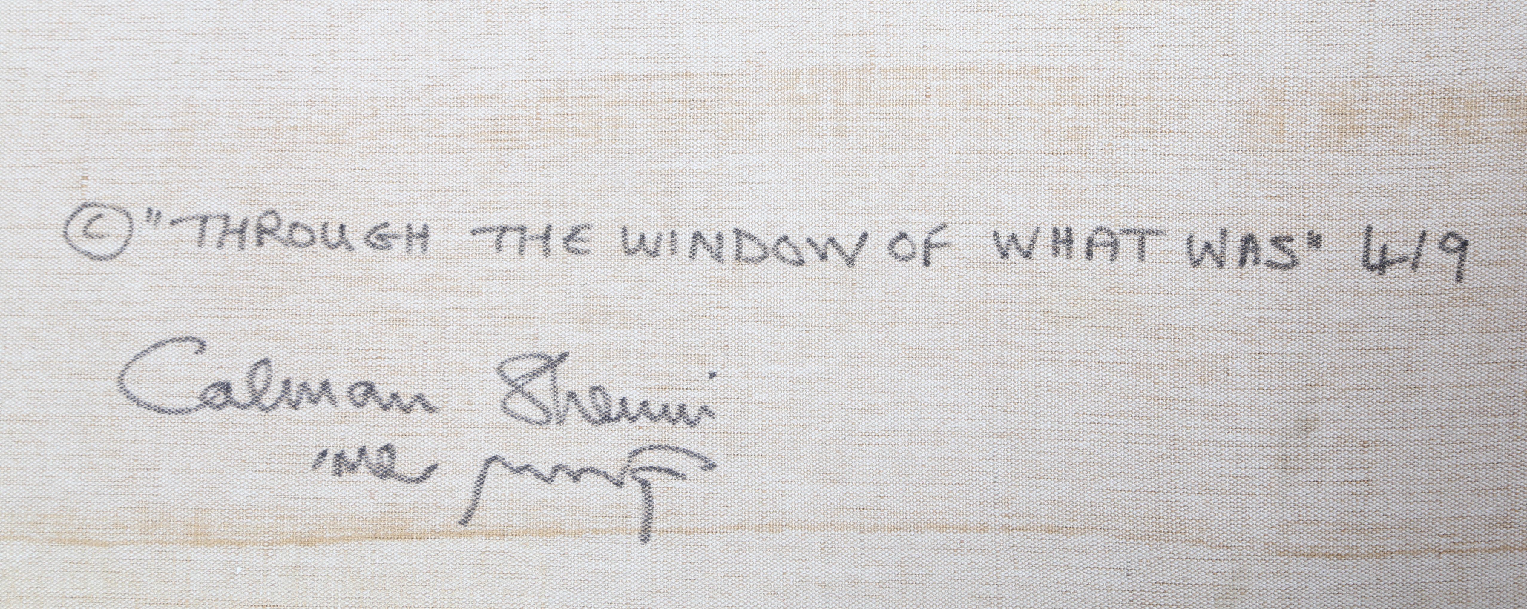 Artist: Calman Shemi, Argentine (1939 - )
Title: Through the Window of What Was
Medium: Tapestry, signed, titled and numbered verso
Edition: 4/9
Size: 55 x 79 in. (139.7 x 200.66 cm)
