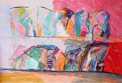 Large Colorful Tapestry by Calman Shemi