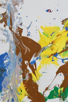 Large Colorful Abstract Painting by Olympian Al Oerter