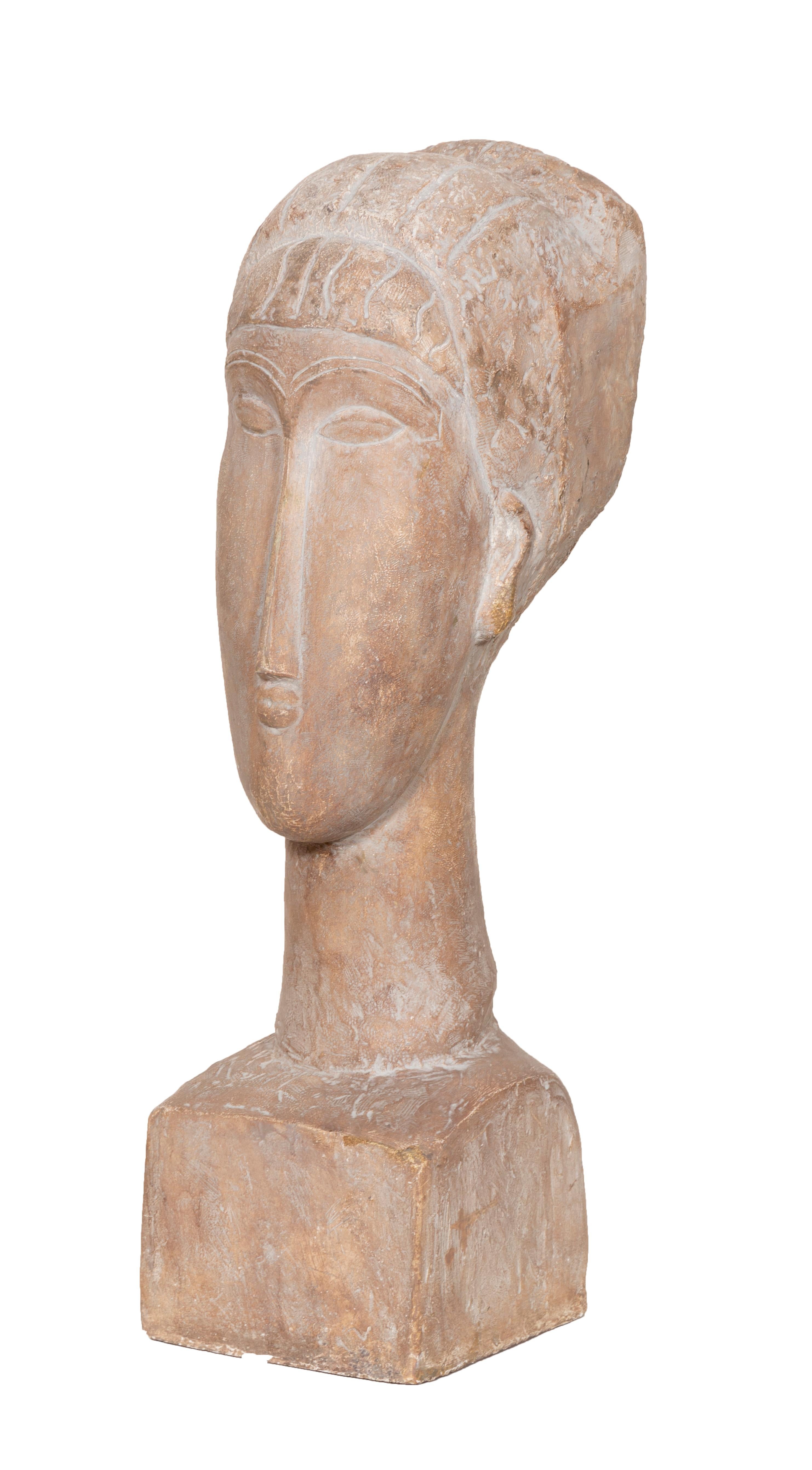 Tête de Femme, after Modigliani - Sculpture by (After) Modigliani