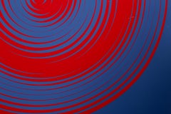 Blue and Red Spirals, Geometric Abstract Screenprint by Getulio Alviani