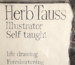 Portrait of Herb Tauss, Charcoal Drawing on Archival Paper by Byron Goto