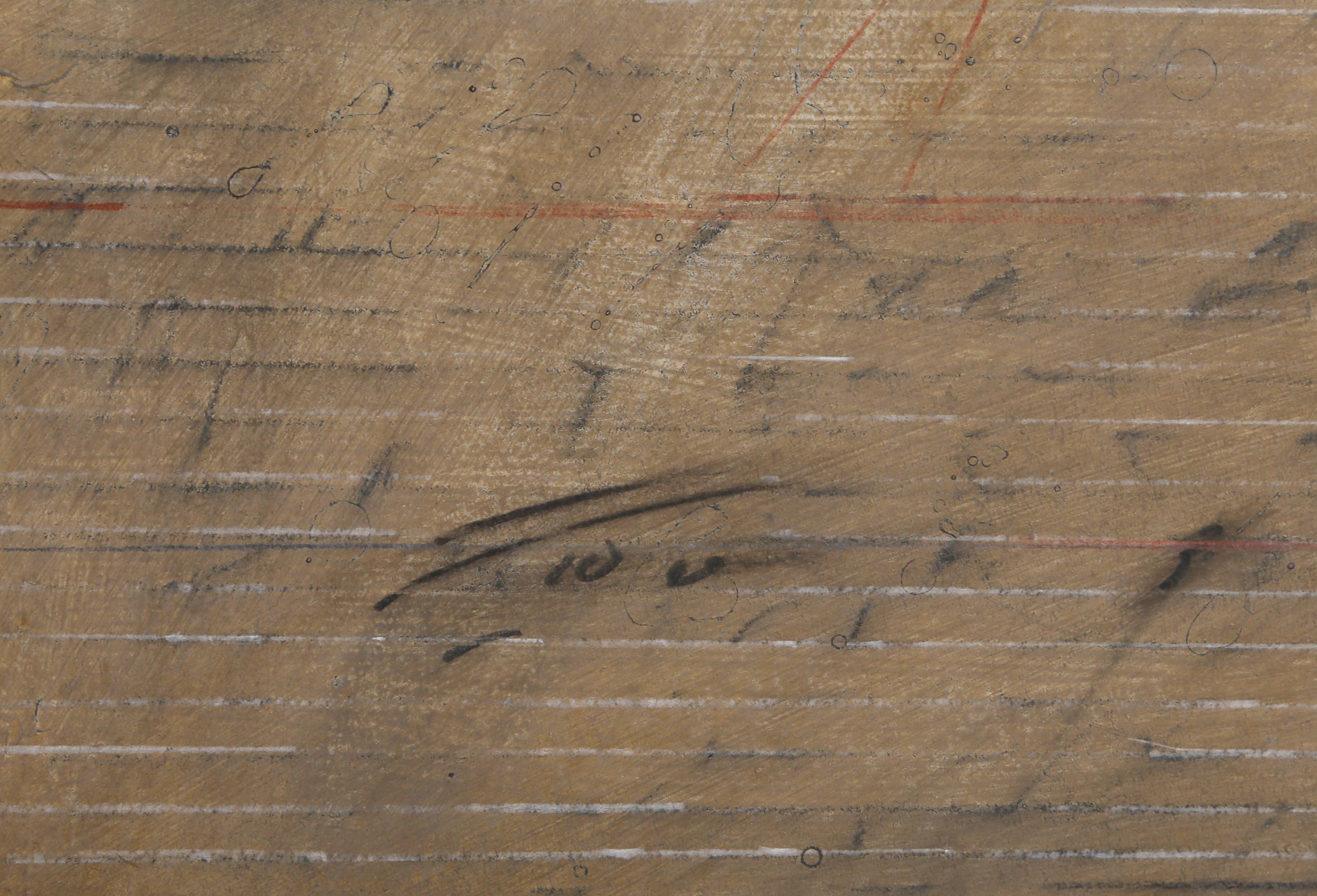 Disegno astratto minimalista a tecnica mista di Karl Dahmen - Art Espressionismo astratto di Karl Fred Dahmen