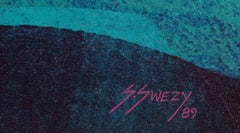 Colorful Abstracted Landscape, Abstract Oil Painting by Scott Swezy